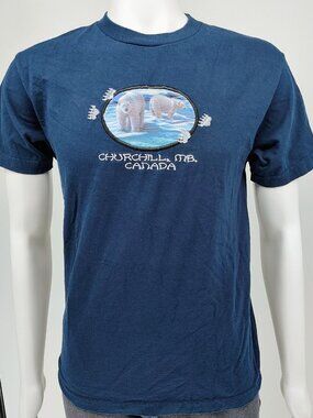 Made in Canada Churchill, Manitoba Polar Bears Embroidered Graphic T-Shirt (M)